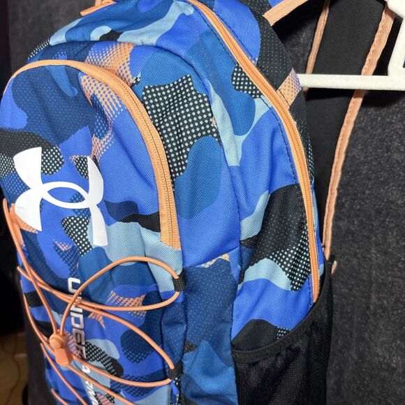 Under Armour UA Hustle Sport Unisex Camo 15" Laptop Backpack ~ Blue / Orange Use - Picture 4 of 16